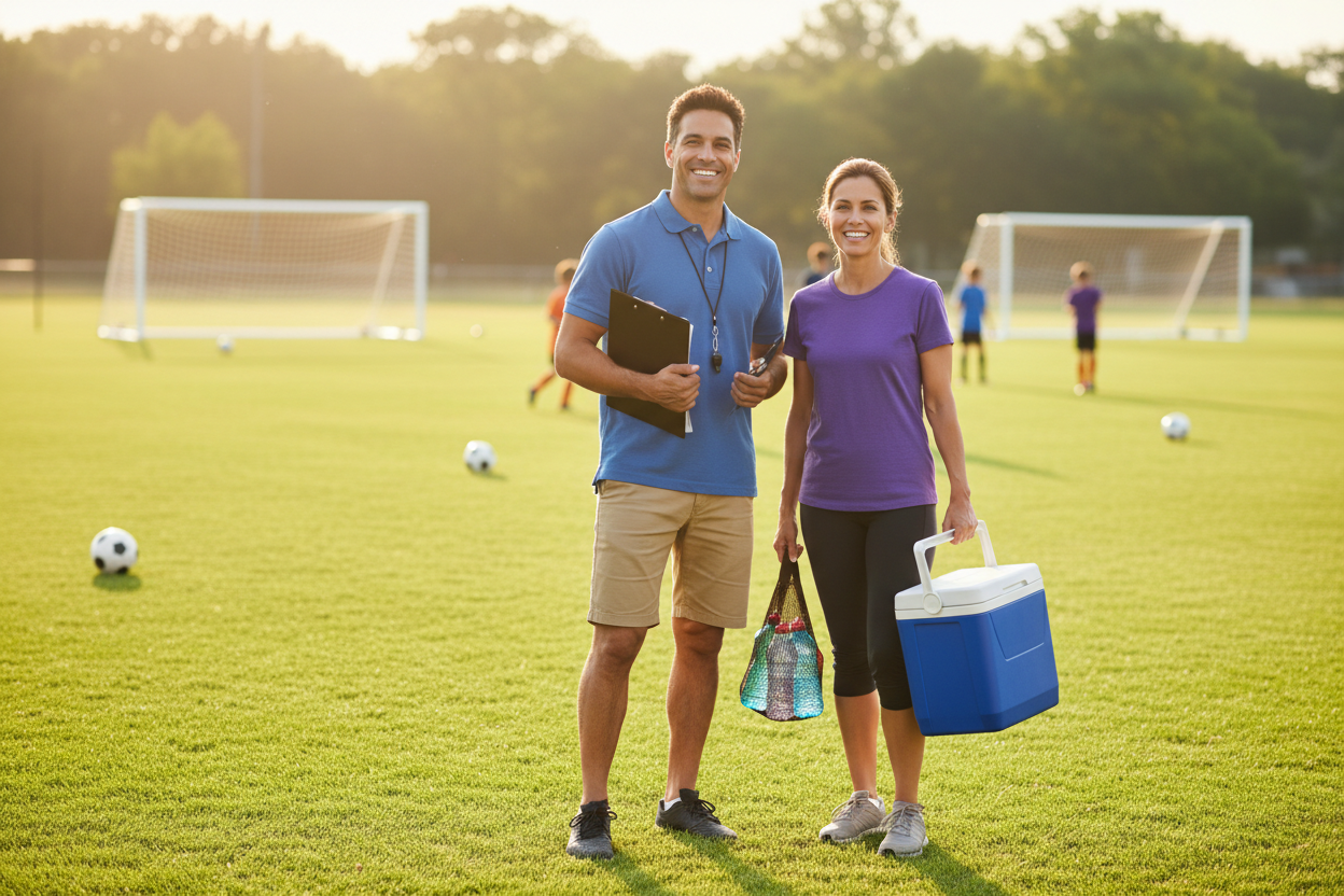 youth soccer coach and team mom